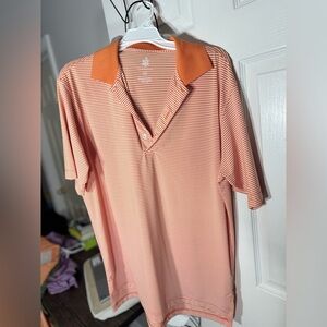 Turtleson Tour Performance Men's Golf Polo | Orange Stripe | Size M | EUC